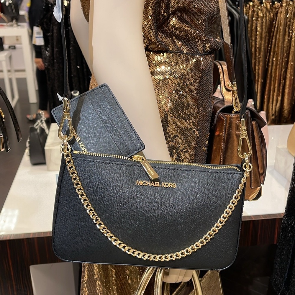 MICHAEL KORS 
JST Saffiano Leather Crossbody XBody + Card Holder Boxed Set
NWT
